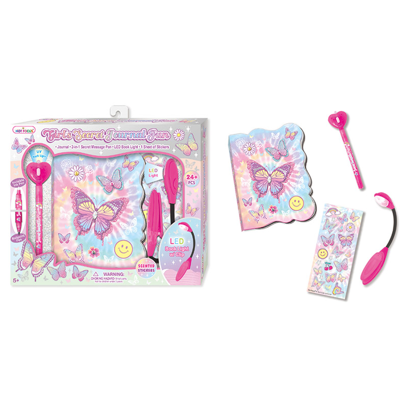 Hot Focus - Tie Dye Butterfly Girl's Secret Journal Fun Kit