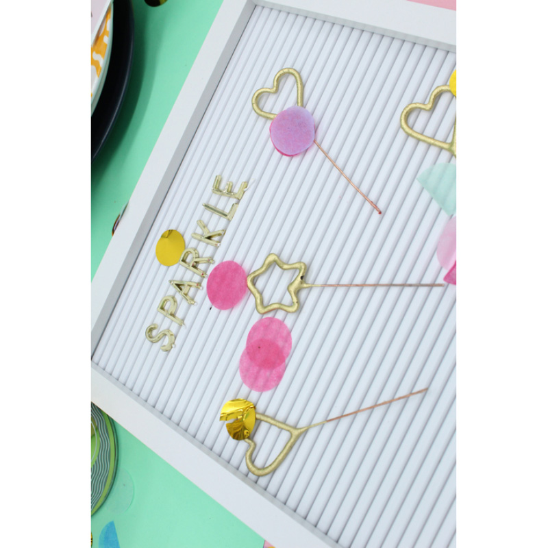 Party Camel - Heart Shape Mini Sparkler Candle Set - Pack of 4 - Gold