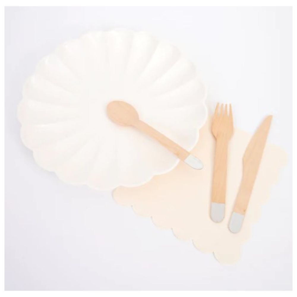 Meri Meri - Wooden Cutlery 24pc-Set - Silver