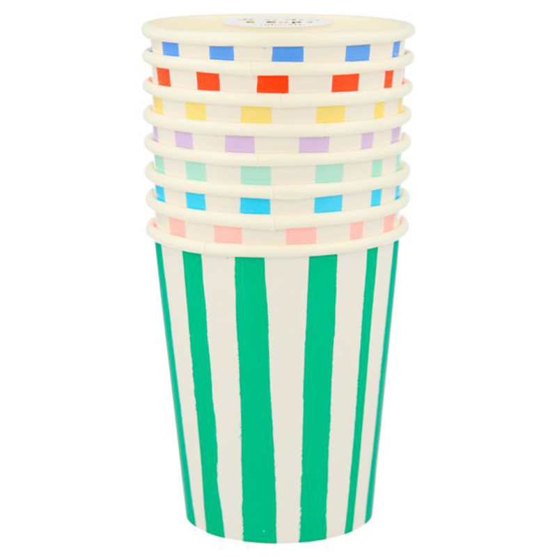 Meri Meri - Mixed Stripe Cups - 8pcs