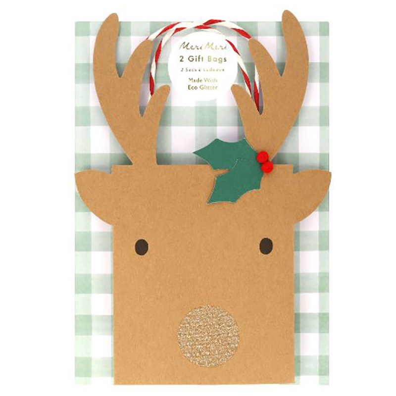 Meri Meri - Reindeer Gift Bags - Small - 2pcs