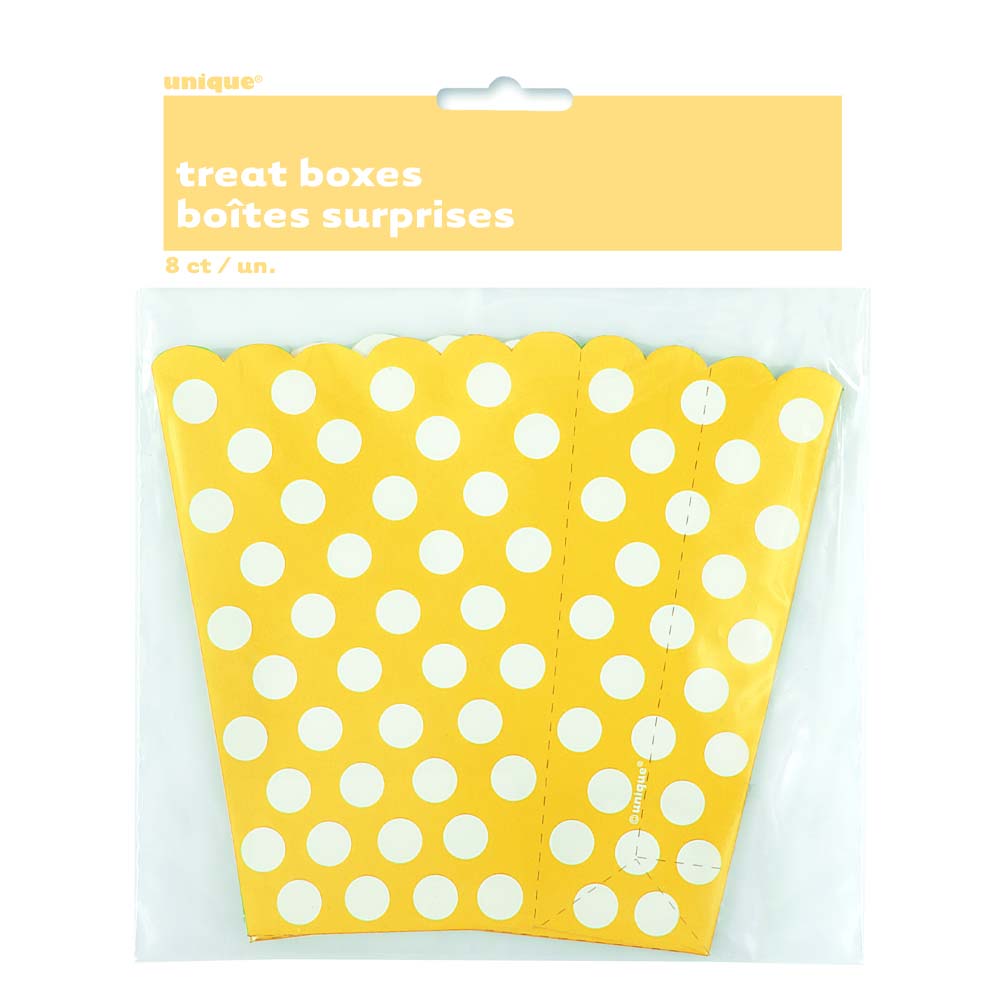 Unique - Sunshine Polka Dot Treat Favour Box - 8pcs