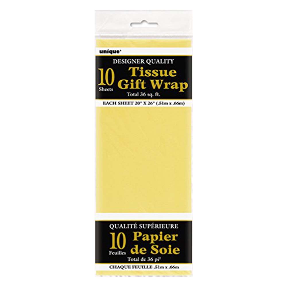 Unique - Tissue Sheets Pack of 10 - Yellow