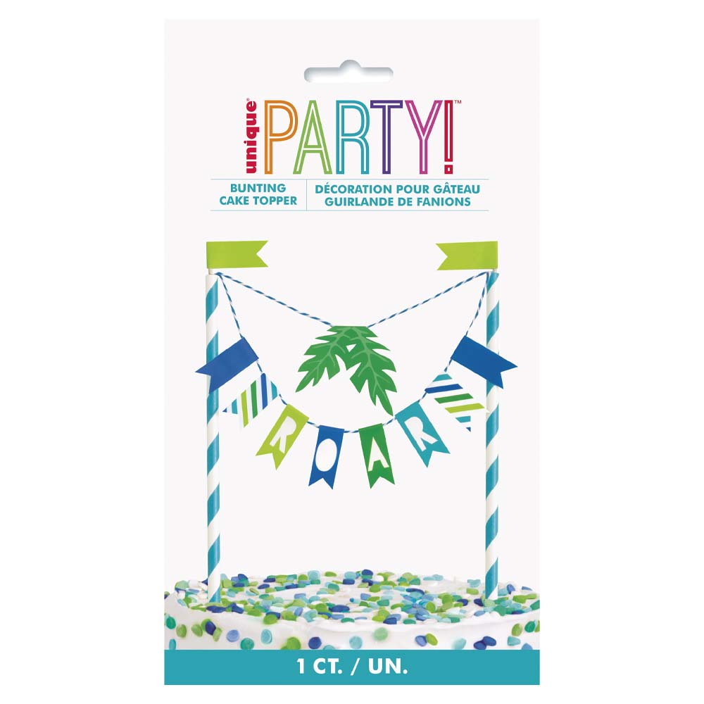 Unique - Dinosaur Bunting Cake Topper - Blue & Green