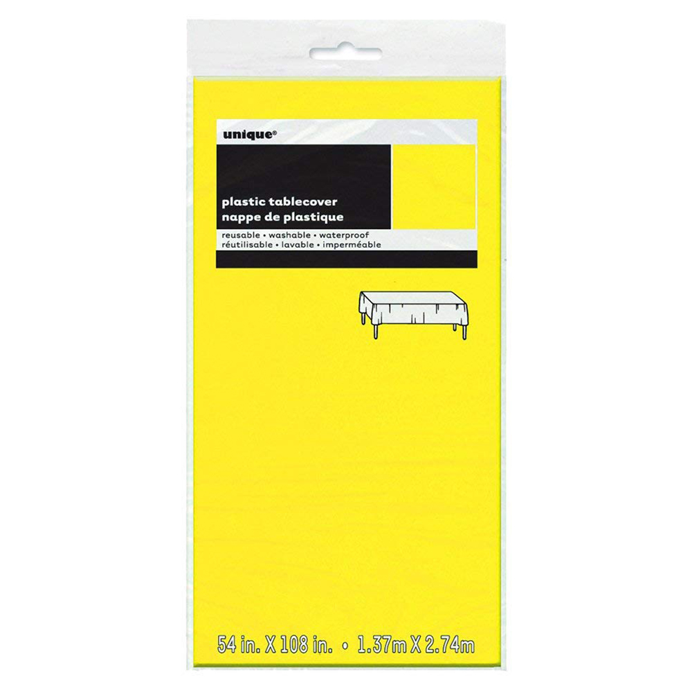 Unique - Plastic Table Cover - Neon Yellow
