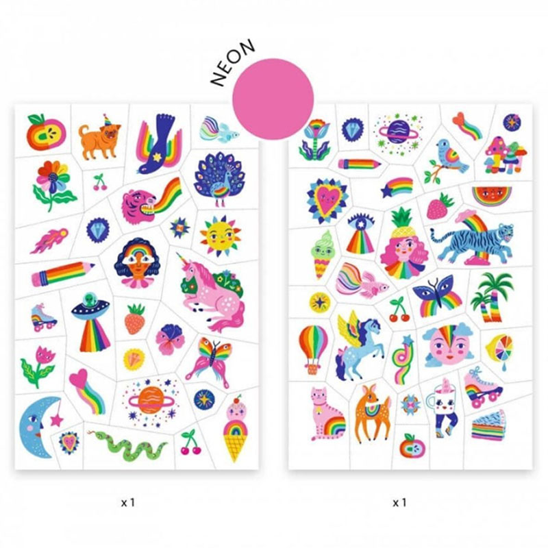 Djeco - Colorful Tattoos - 2 Sheets
