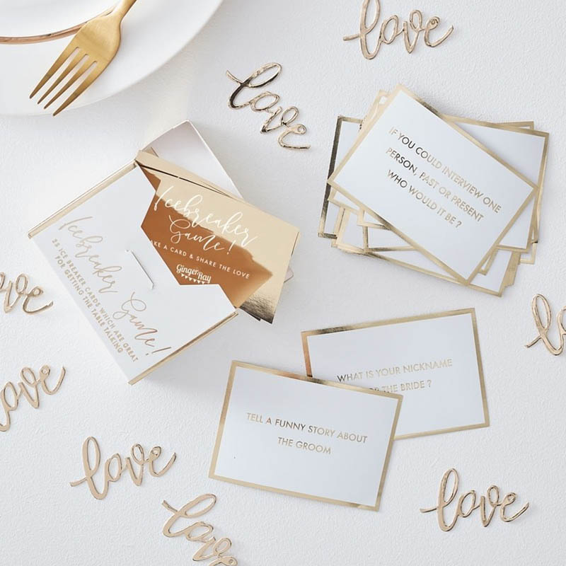 Ginger Ray Wedding Table Trivia Ice Breaker Game