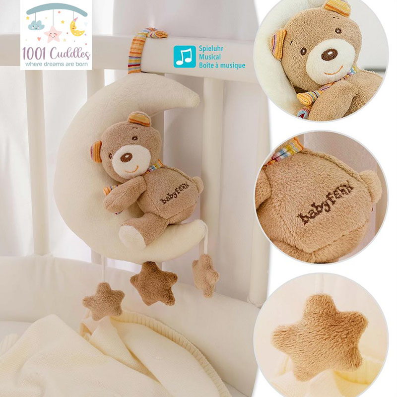 A Thousand & One Cuddles - Portable Wind-Up Musical Mobile - Teddy & Moon