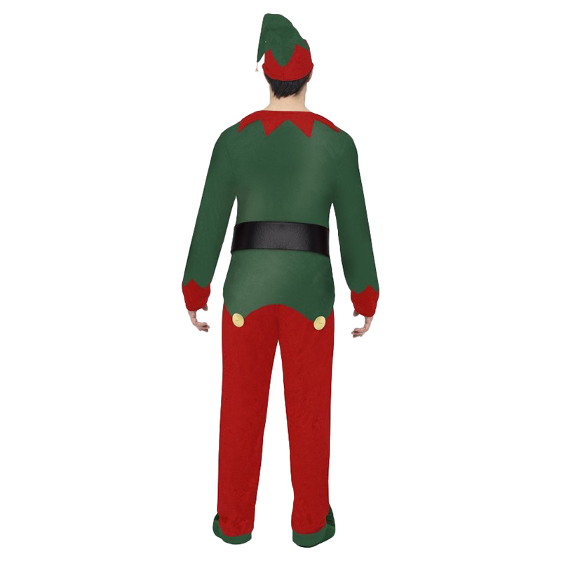 Smiffys - Elf Costume Red & Green With Hat & Belt - Medium