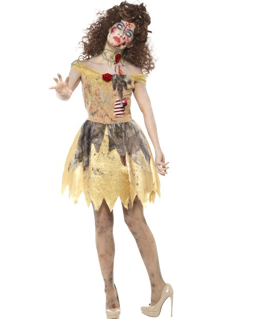 Smiffys Zombie Golden Fairytale Girls Halloween Costume