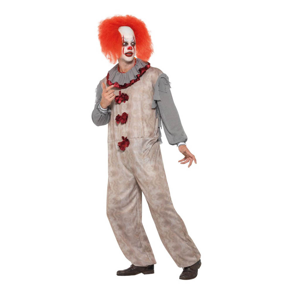 Smiffys - Ruffle Neck Clown Jumpsuit Costume For Men