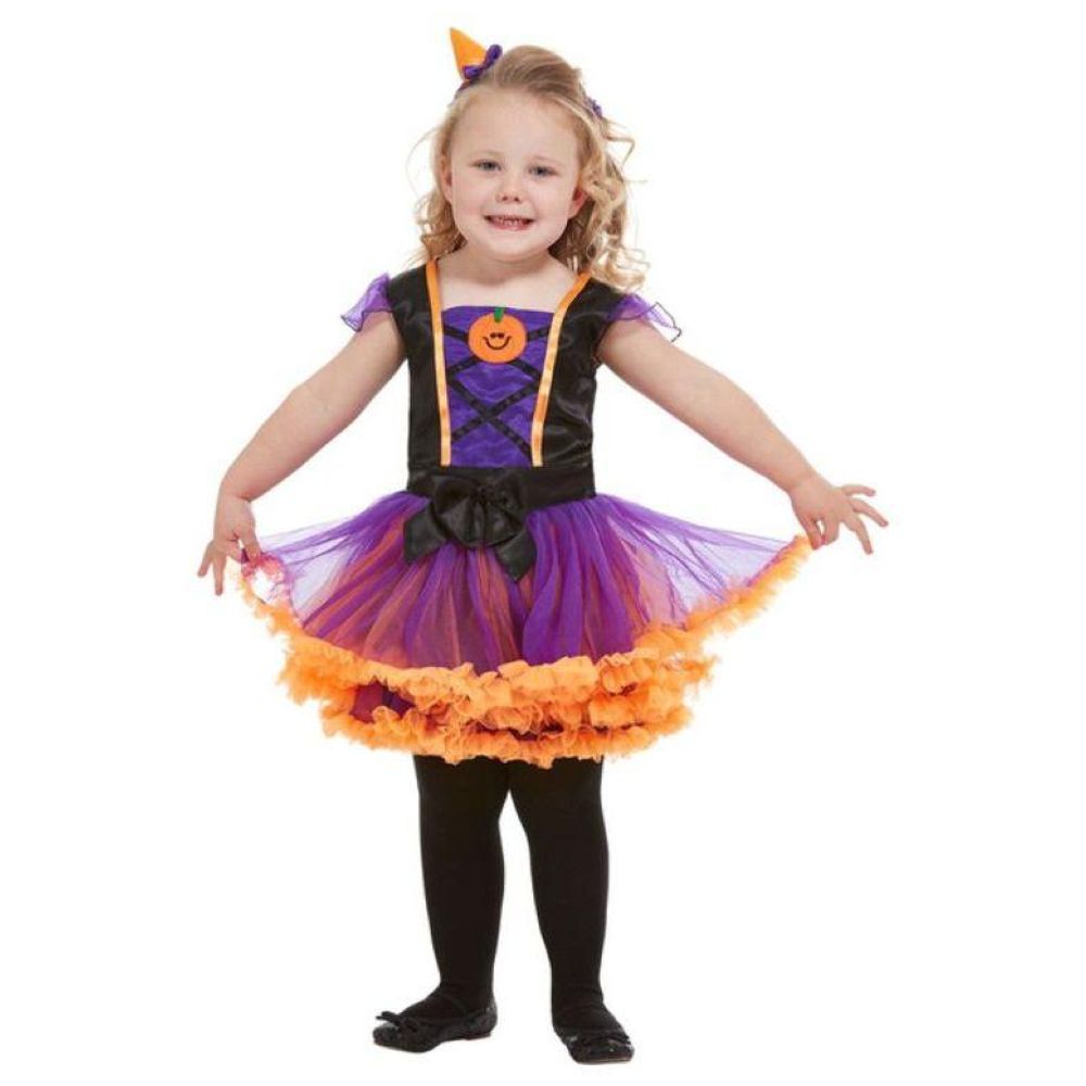 Smiffys - Toddler Pumpkin Witch Costume - Purple