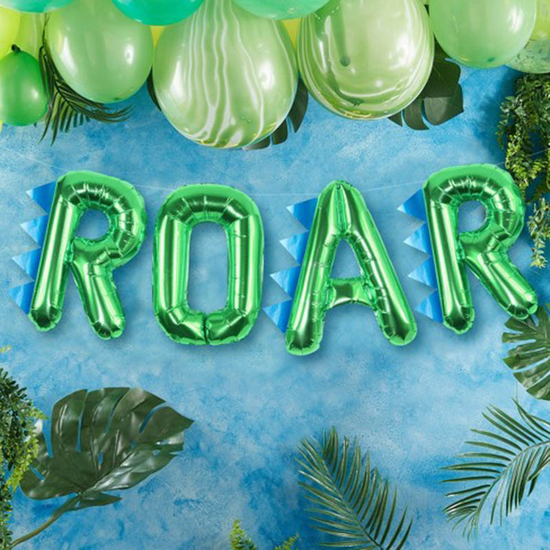 Ginger Ray - Dinosaur Party Roar Balloon Bunting 16" 4pcs