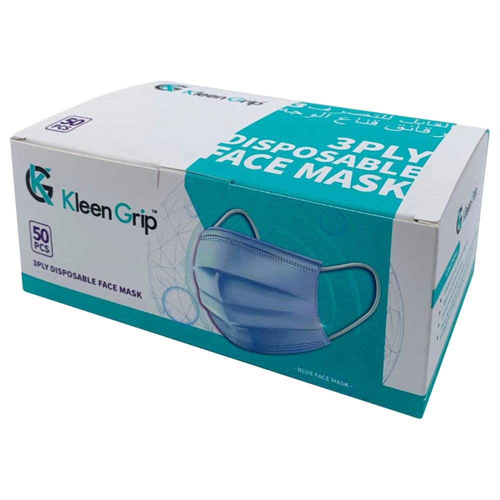 Vertigo - Kleen Grip Disposable Face Mask 3Ply 50pcs - Blue 