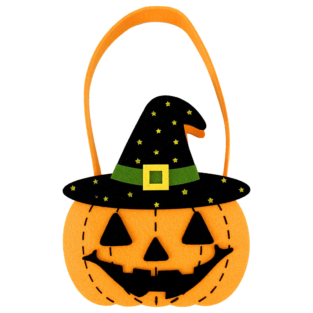 Party Magic - Pumpkin Felt Bag with Black Hat