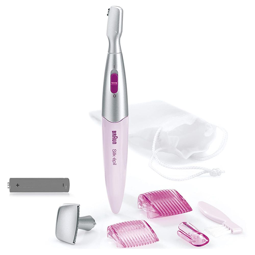 Braun Silk-Epil 3-in-1 Trimmer with 4 Extras Heads - Pink