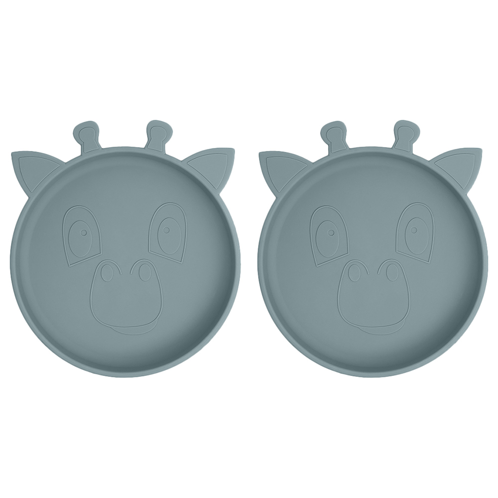 Nuuroo Akila Silicone Giraffe Plate Pack of 2 - Lead