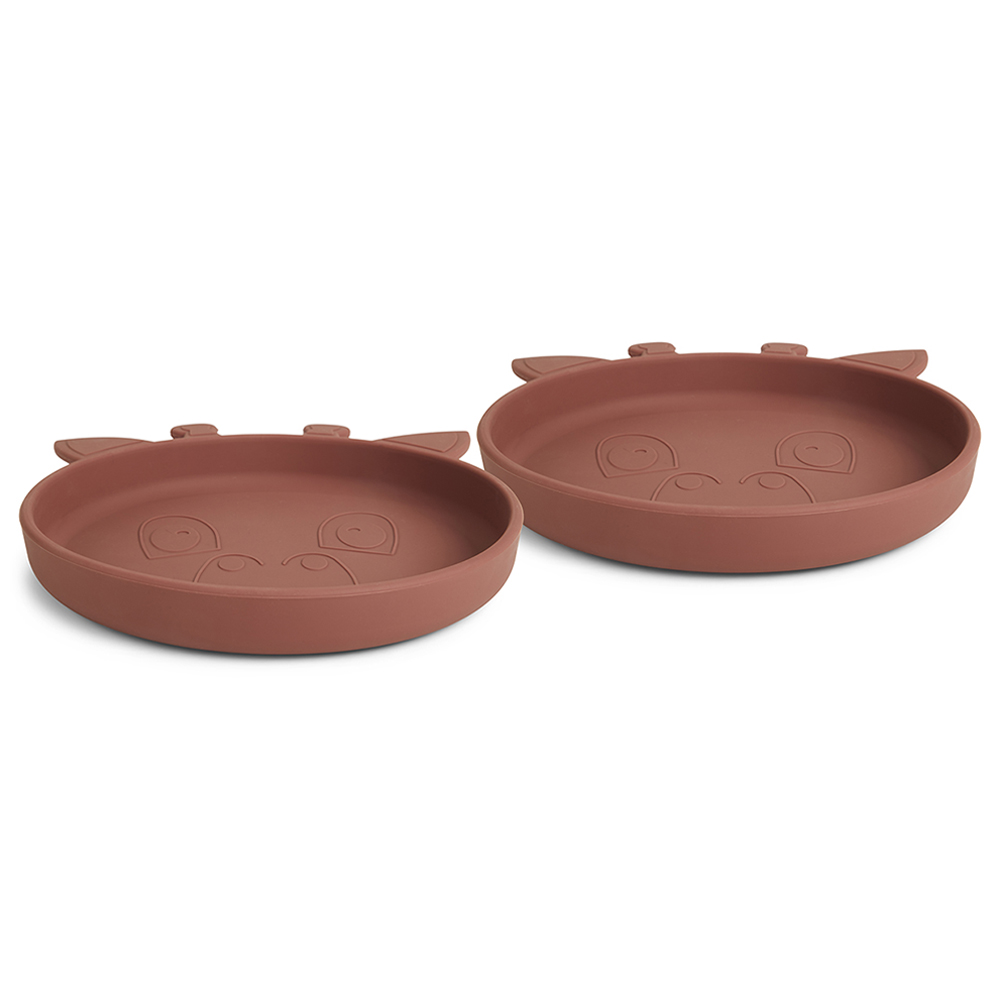 Nuuroo Akila Silicone Giraffe Plate Pack of 2 - Mahogany