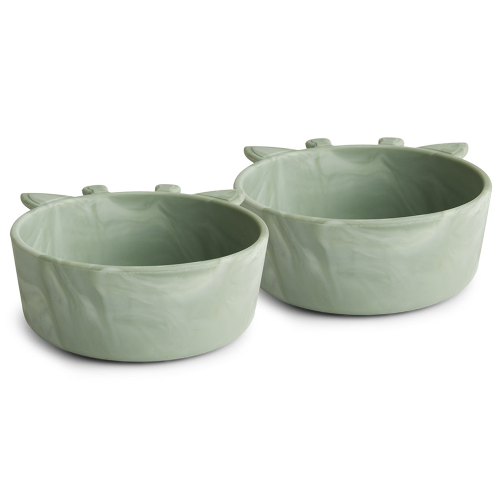 Nuuroo Alex Silicone Deep Giraffe Plate Pack of 2 - Light Green
