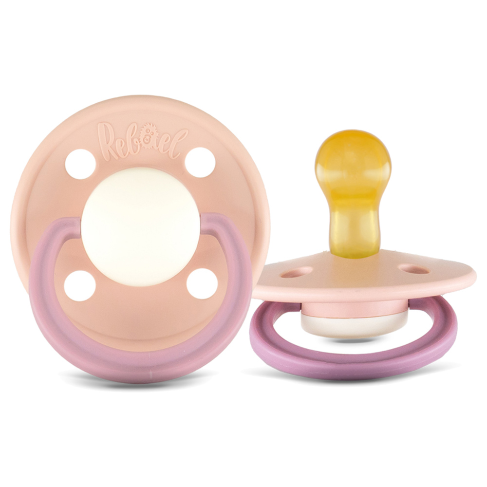 Rebael - Fashion Round Pacifier S1 0-6M - Pack of 2 - Rhino/Poodle