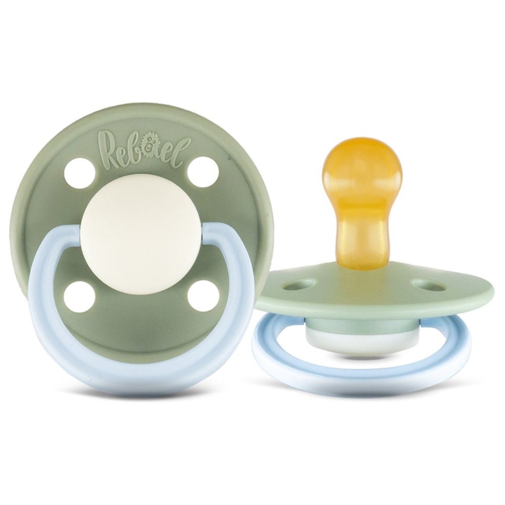 Rebael - Fashion Round Pacifier S1 0-6M - Pack of 2 - Dolphin/Elephant