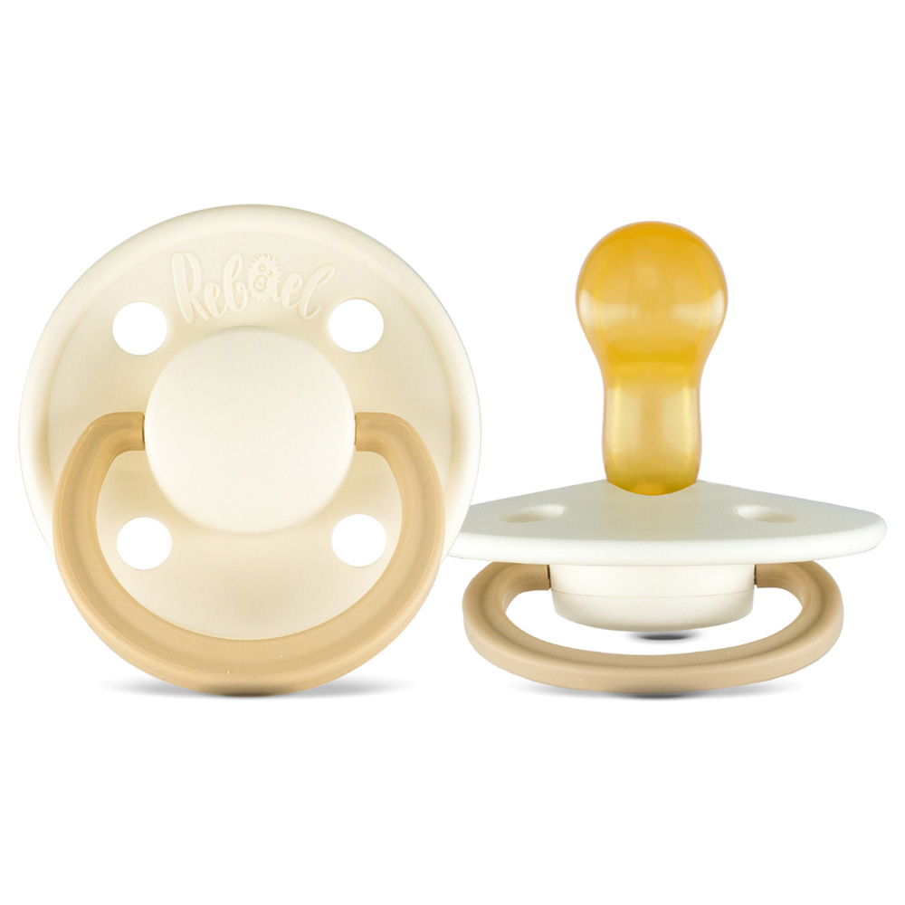 Rebael - Fashion Round Pacifier S1 0-6M - Pack of 2 - Mouse/Lion