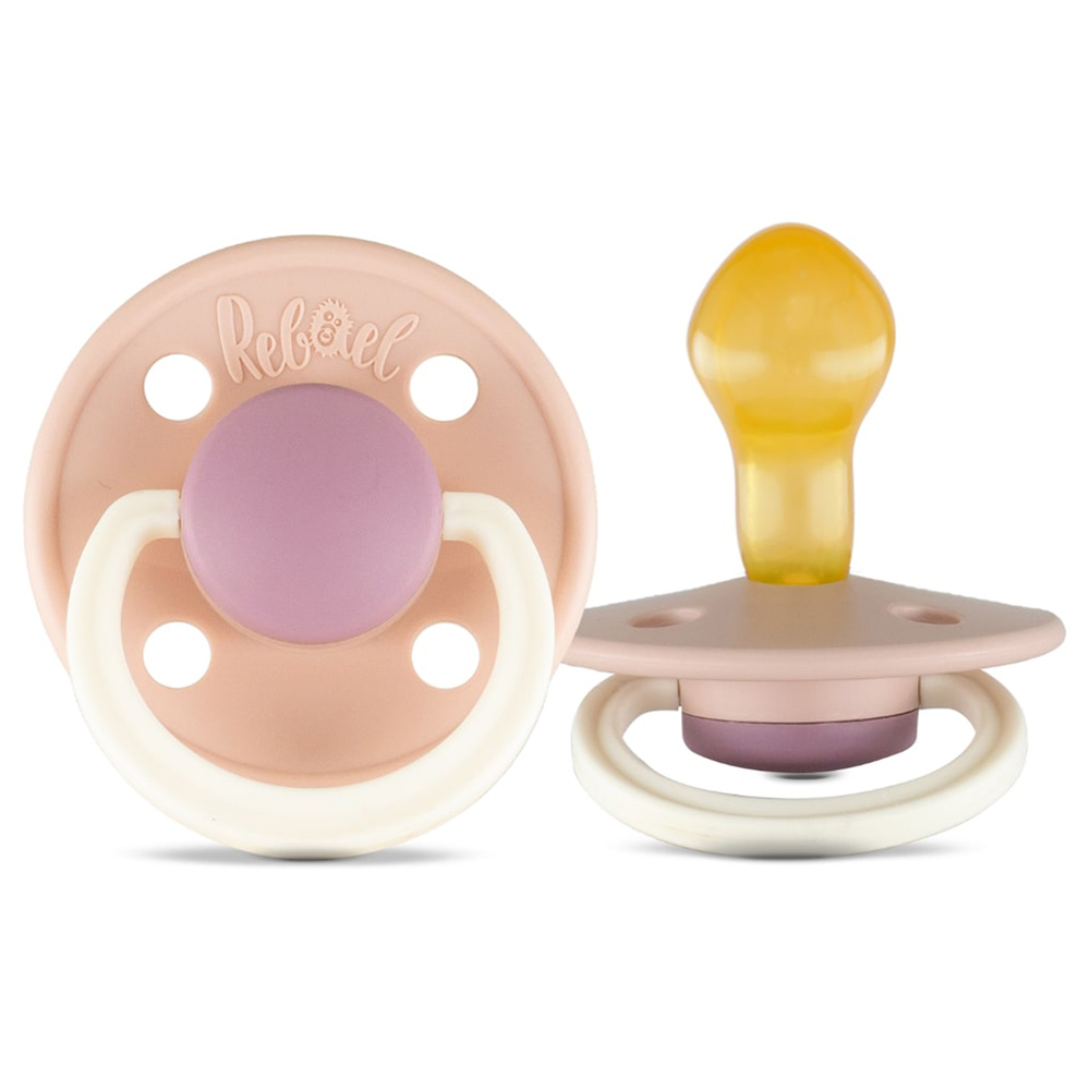 Rebael - Fashion Round Pacifier S2 6M+ - Pack of 2 - Soft/PlumMouse