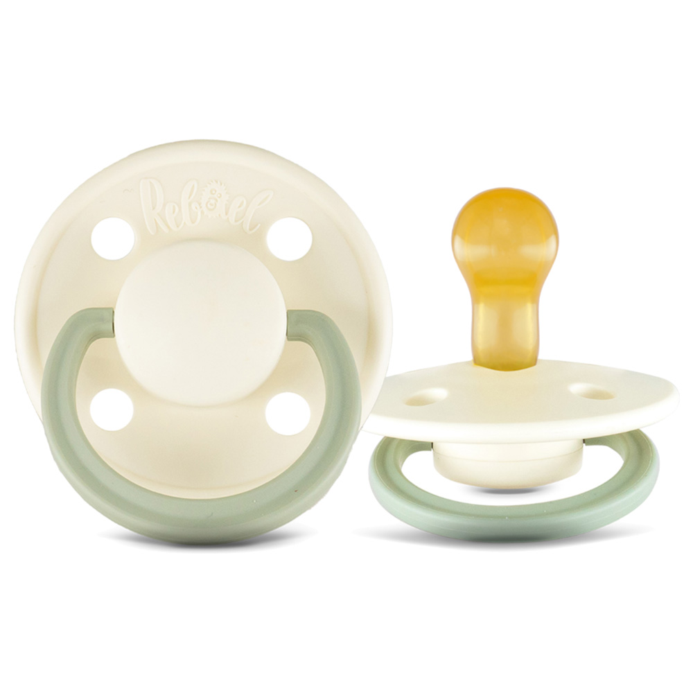 Rebael - Fashion Round Pacifier S1 0-6M - Pack of 2 - Lion/PearlyDolphin