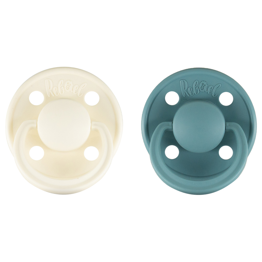 Rebael - Mono Round Pacifier S2 6M+ - Pack of 2 - Champagne/Powder
