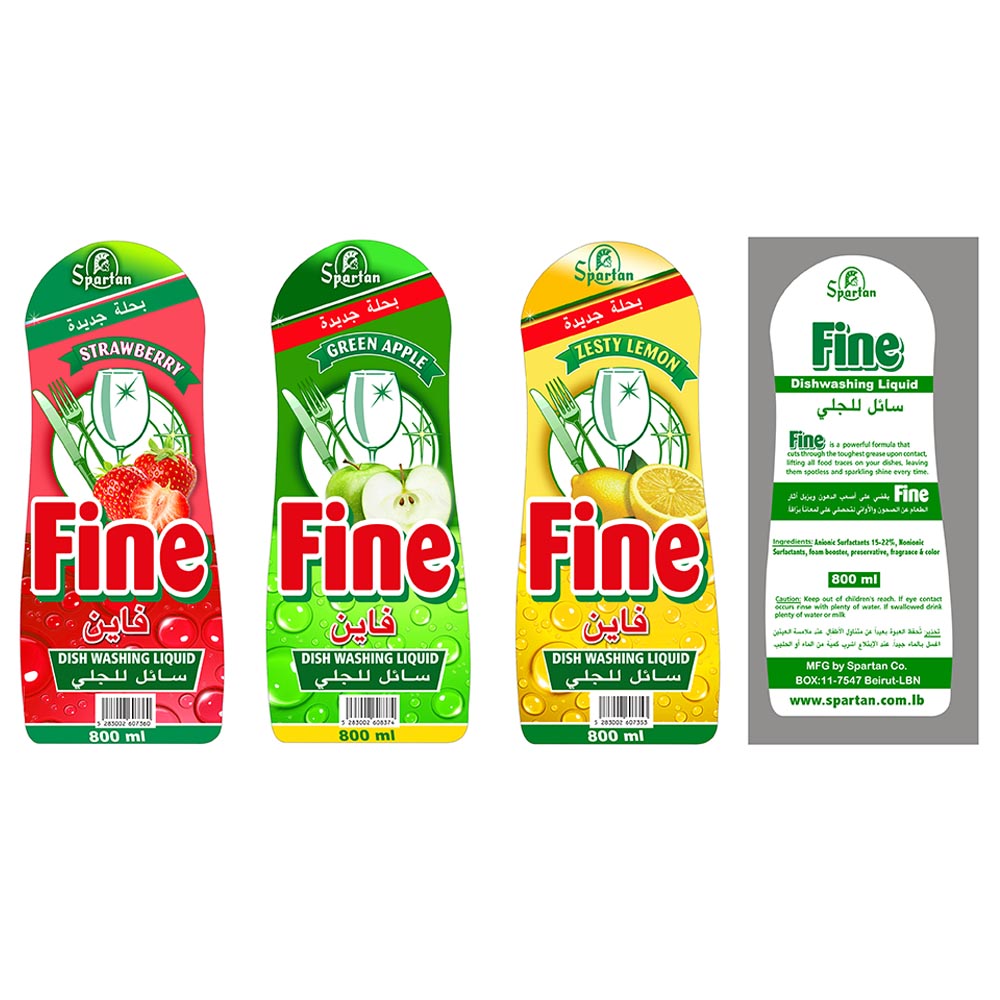 Spartan - Fine Dishwashing Liquid 800ml - Lemon