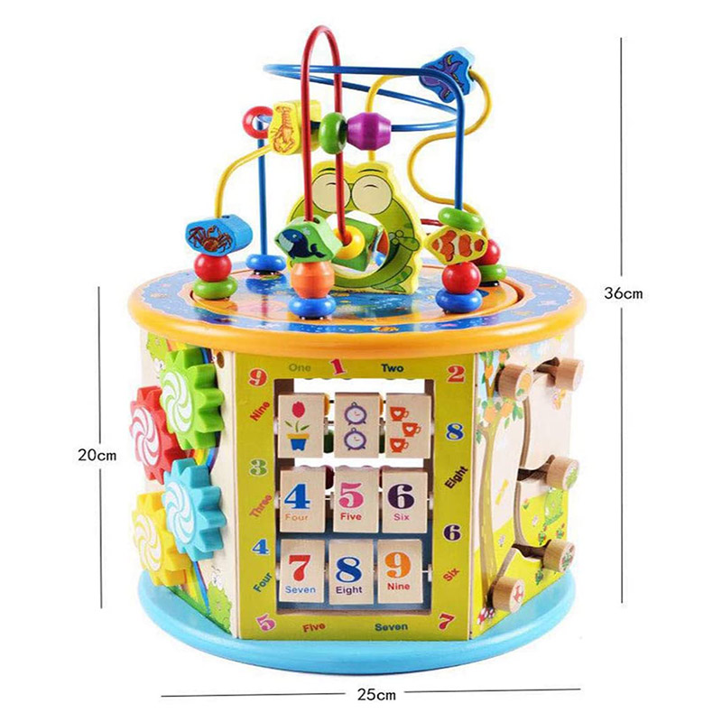 Factory Price - 8-in-1 Multifunction Wooden Activity Cube (Exclusive)
