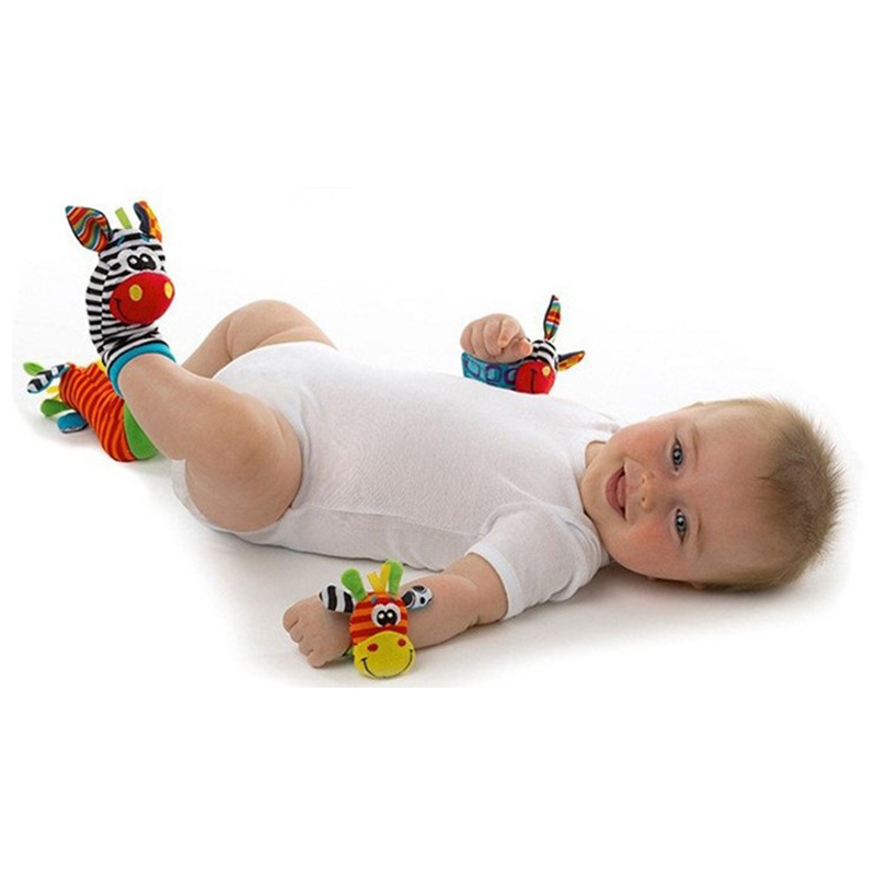 Factory Price - Wrist Rattle & Foot Finder Socks - Animal Design C