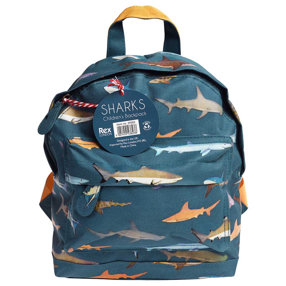 Rex London - Mini Children's Backpack - Sharks - 10-Inch/25.5cm