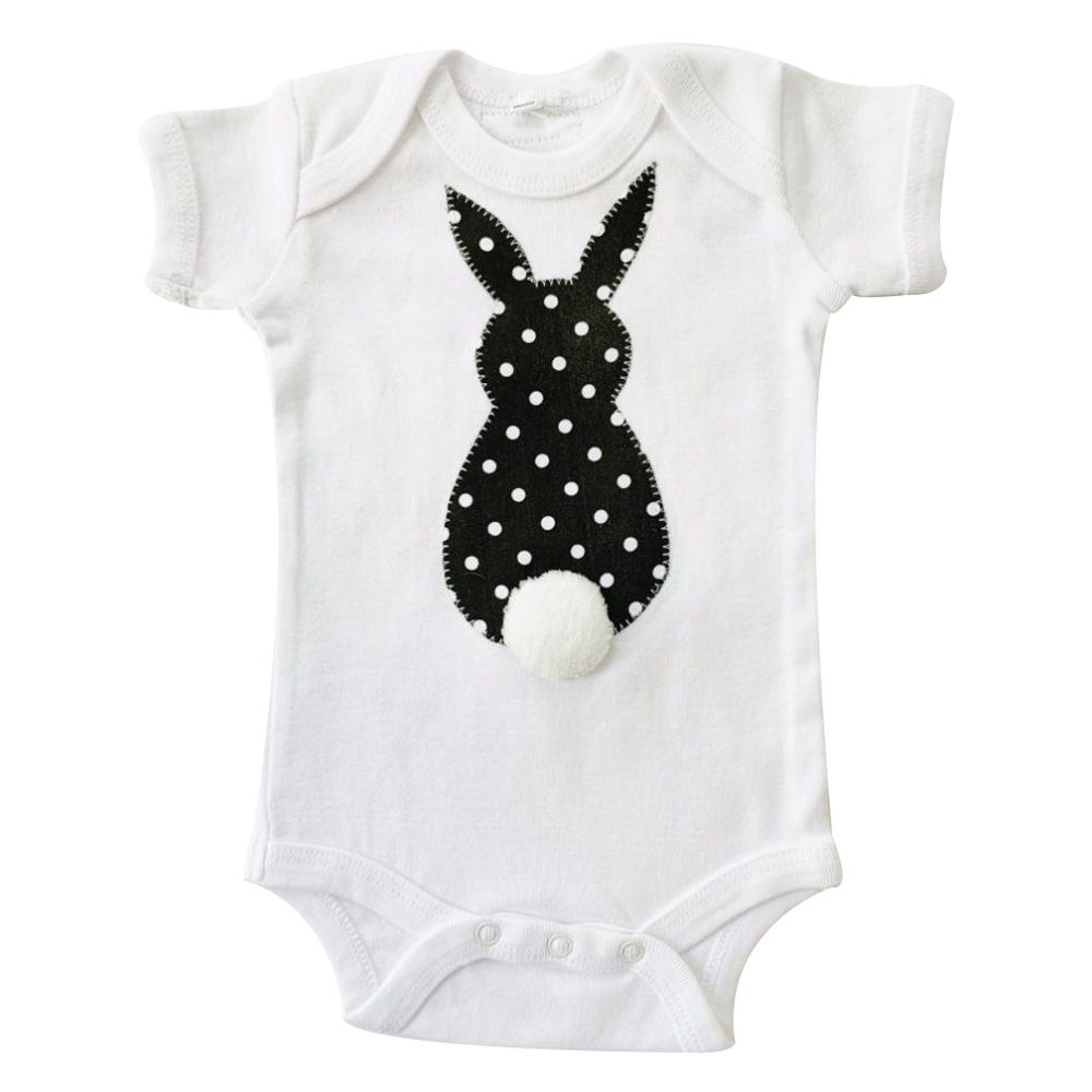 Baa Baa Black Sheep Bunny Tail Bodysuit - Black