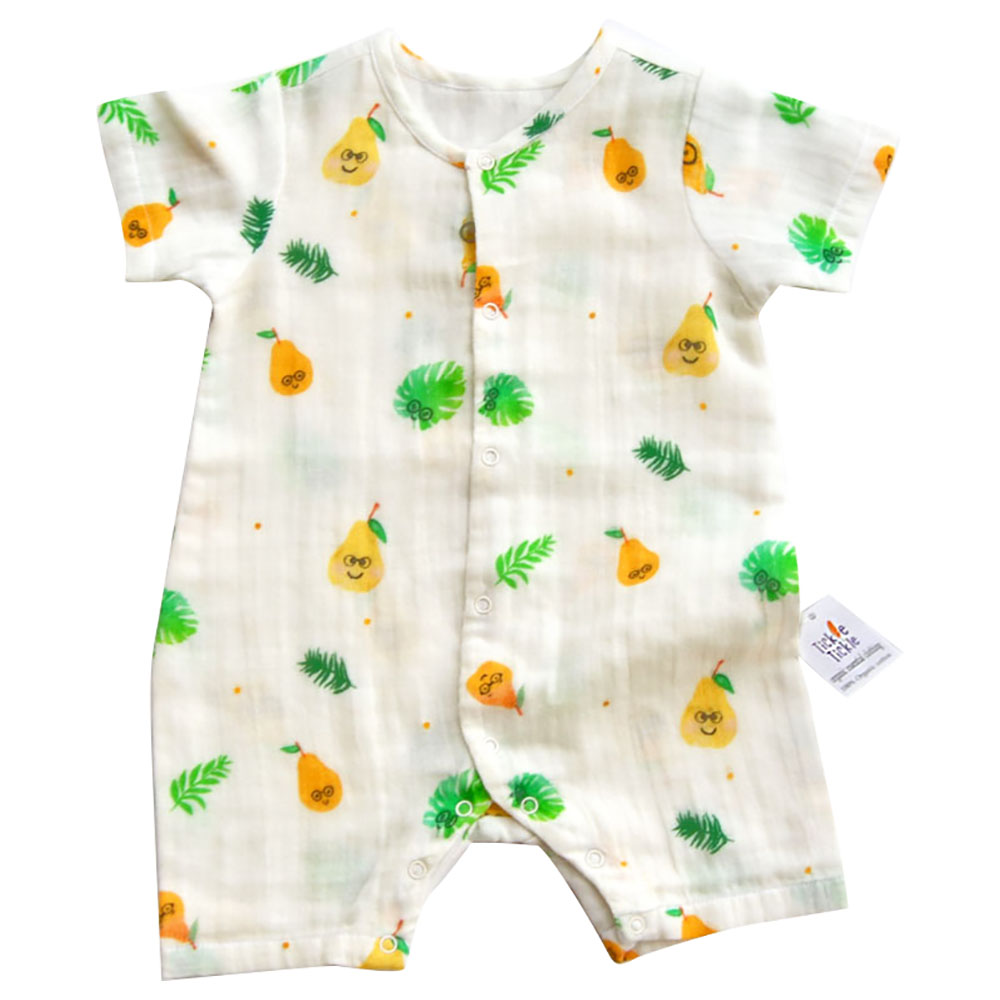 Tickle Tickle 'Poppet Pear' Organic Muslin Baby Romper