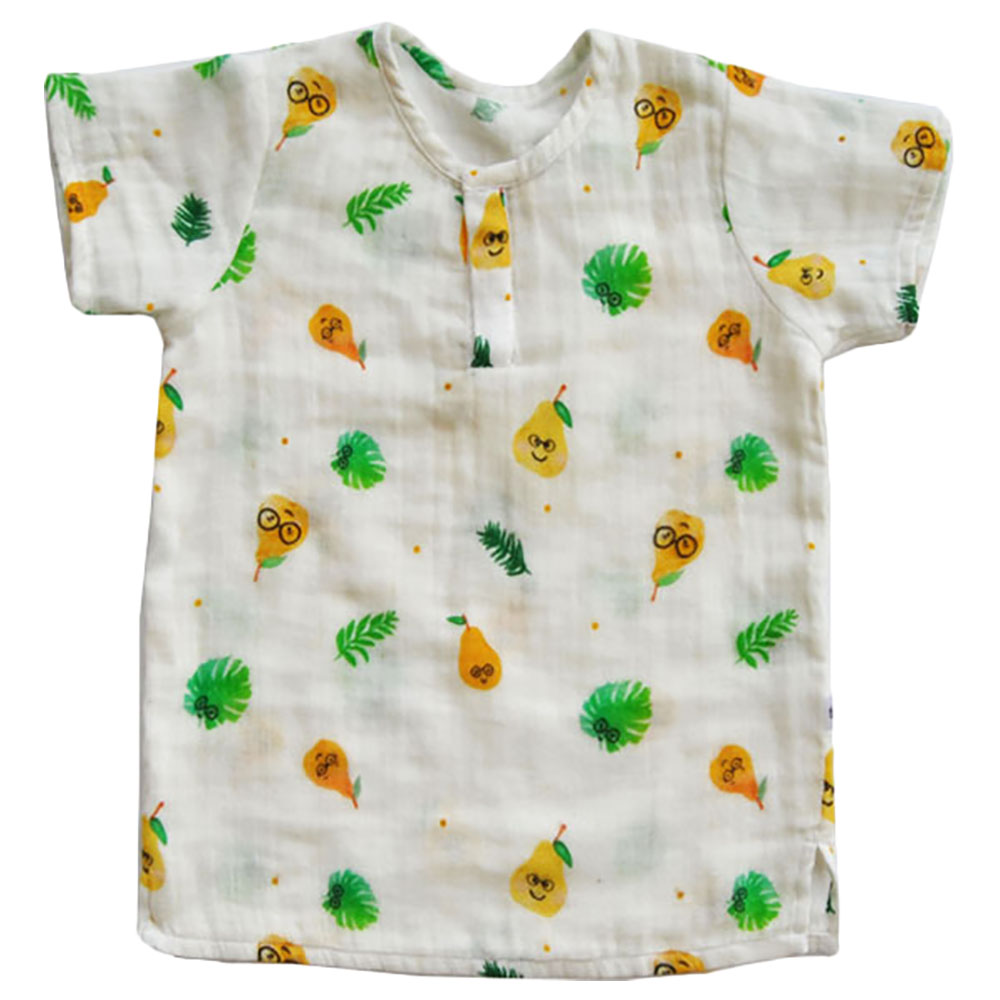 Tickle Tickle Poppet Pear Organic Muslin Shorts and T-Shirt Set