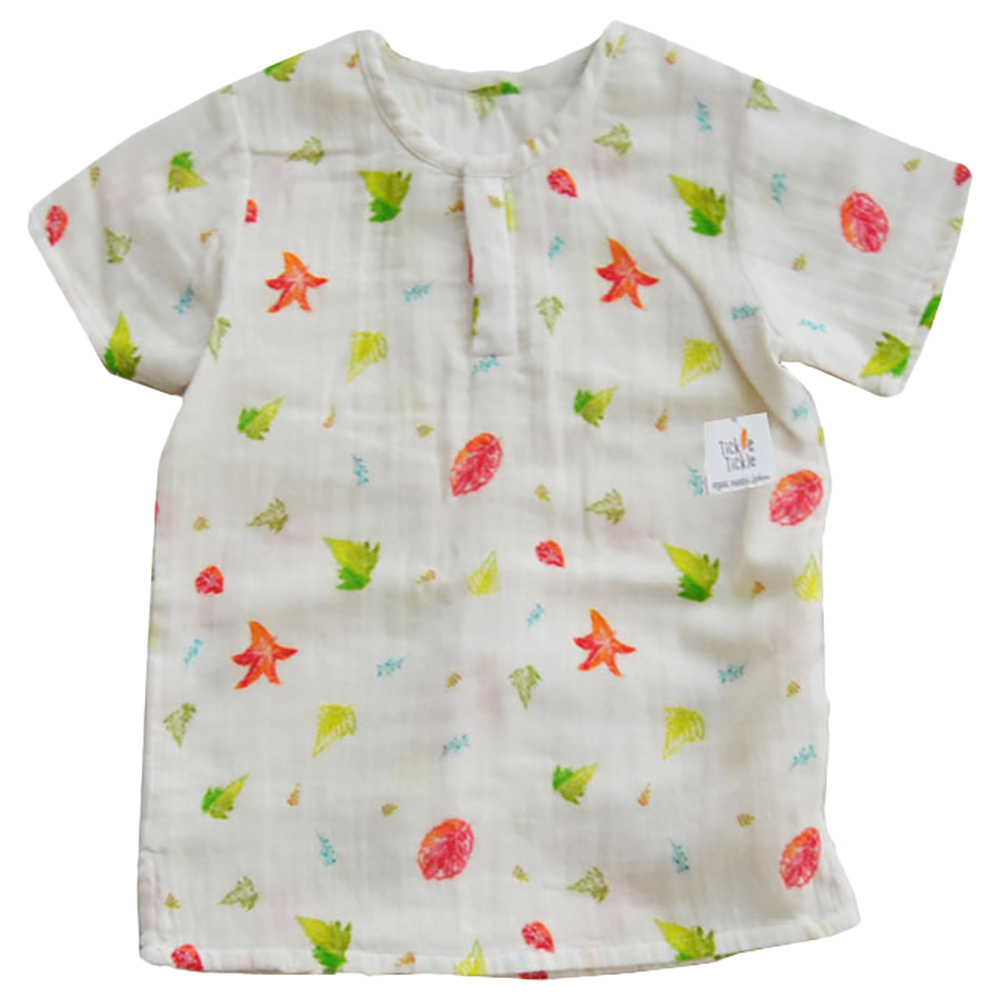 Tickle Tickle Wild Maple Organic Muslin Shorts and T-Shirt Set