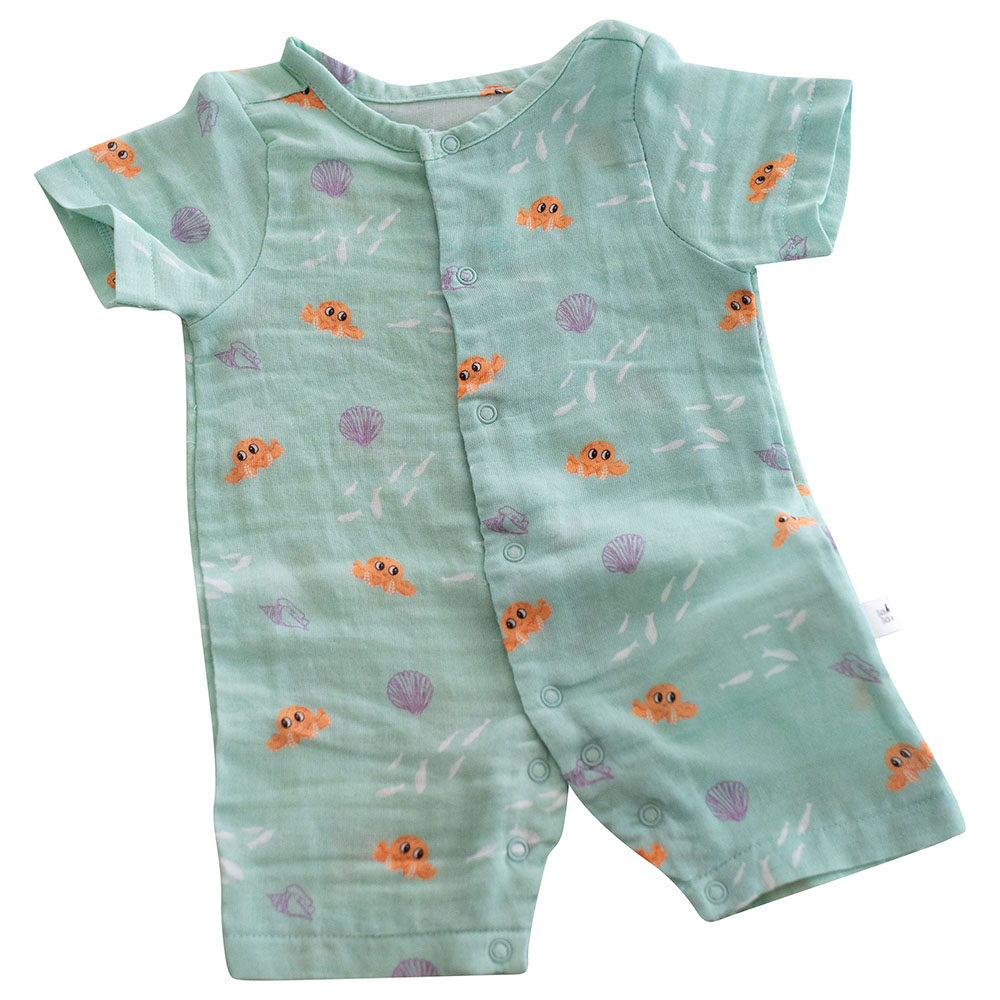 Tickle Tickle 'Lil Octy' Organic Muslin Baby Romper