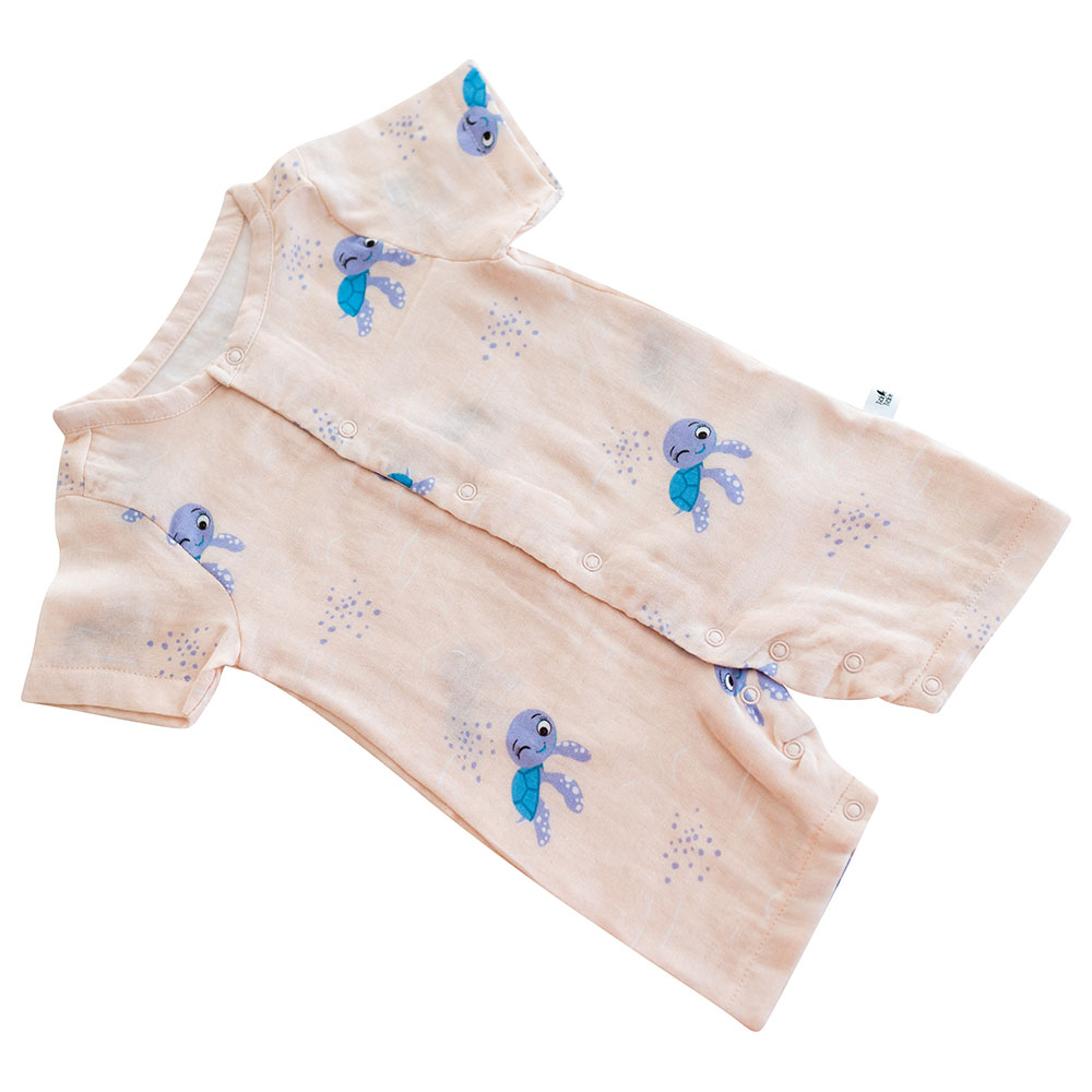 Tickle Tickle 'Toby Turtle' Organic Muslin Baby Romper