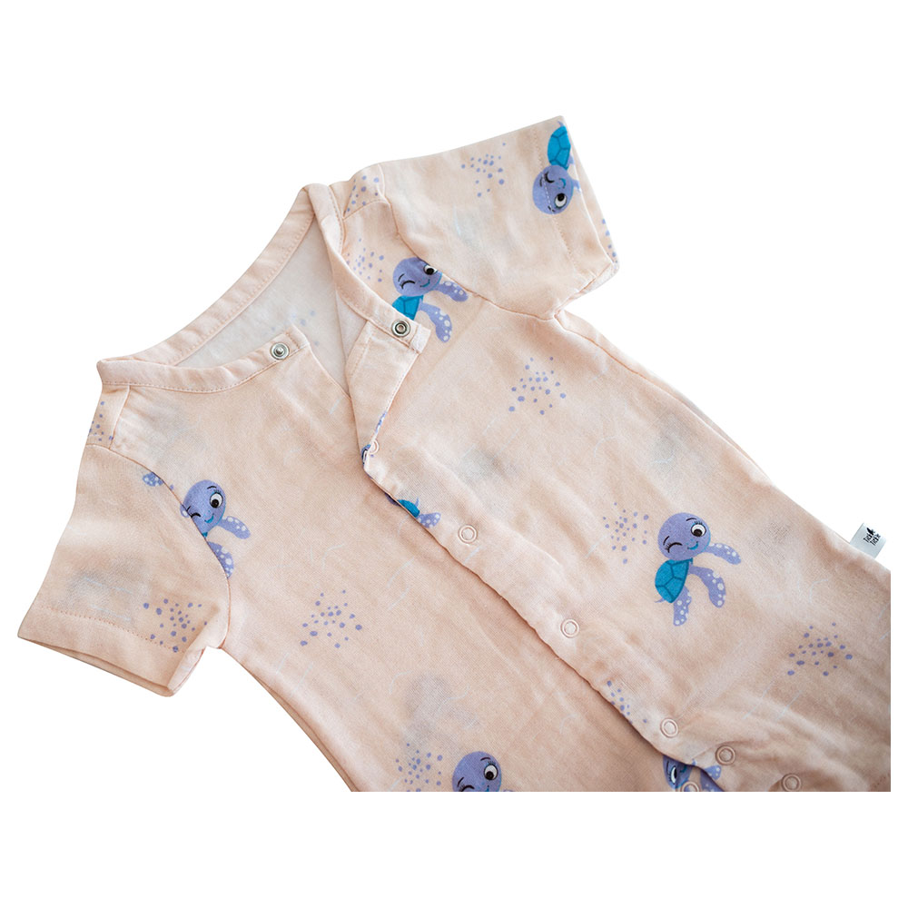 Tickle Tickle 'Toby Turtle' Organic Muslin Baby Romper