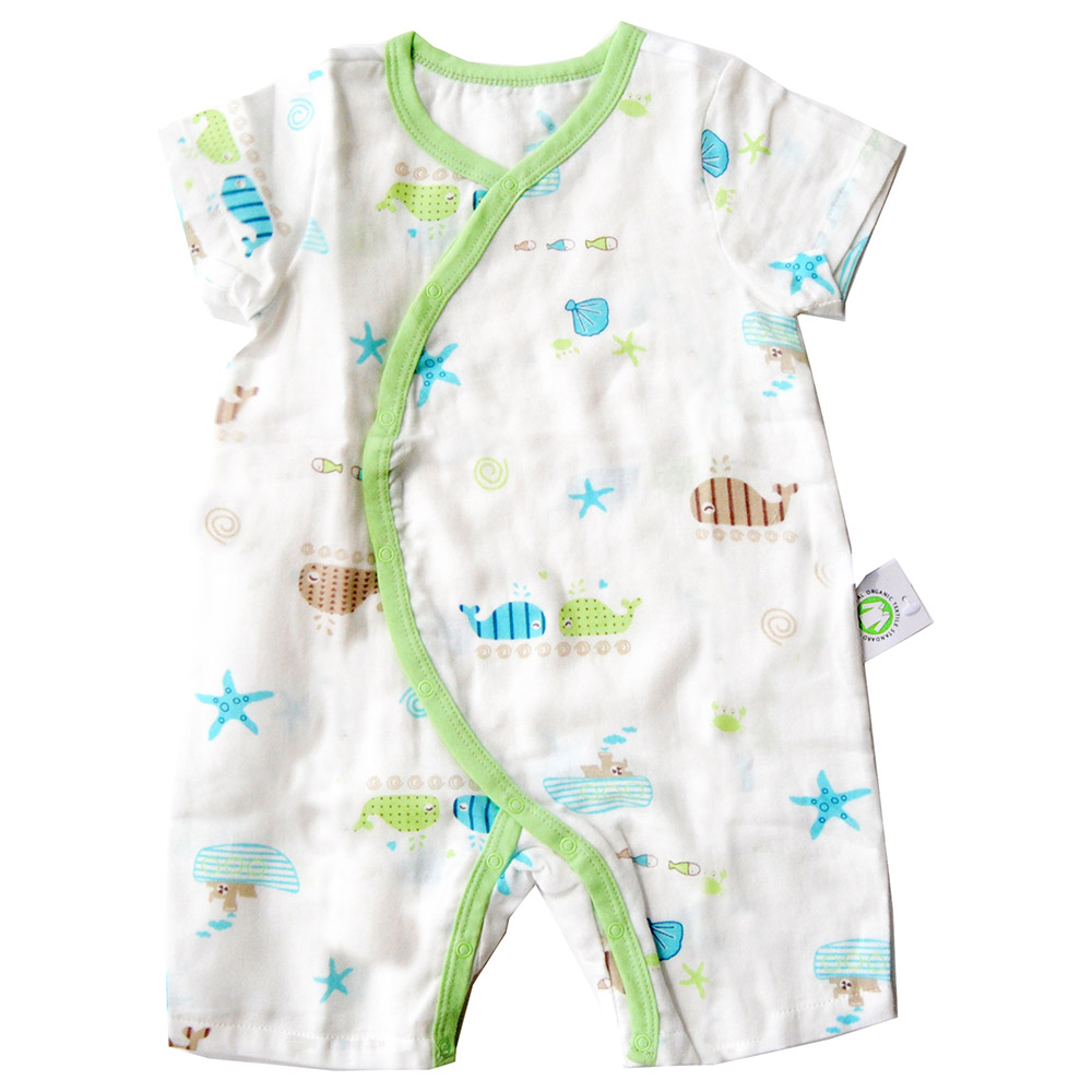 Tickle Tickle Under the Sea Romper Overlap Style - White