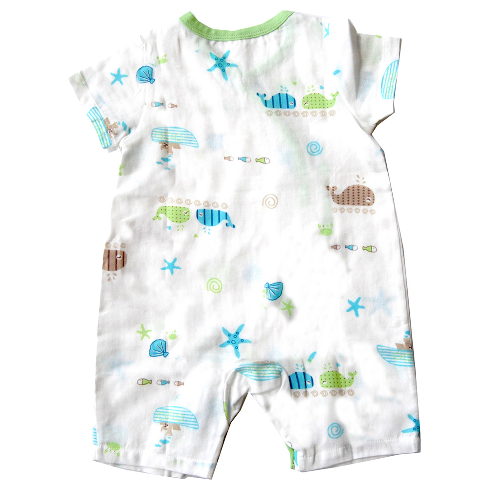 Tickle Tickle Under the Sea Romper Overlap Style - White