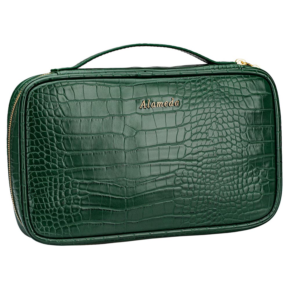 Alameda - Jewellery Organizer Case - Crocodile Green