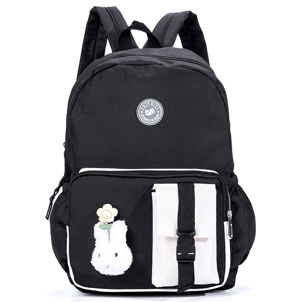 Eazy Kids - Vogue School Bag with Bento Lunch Box - Black