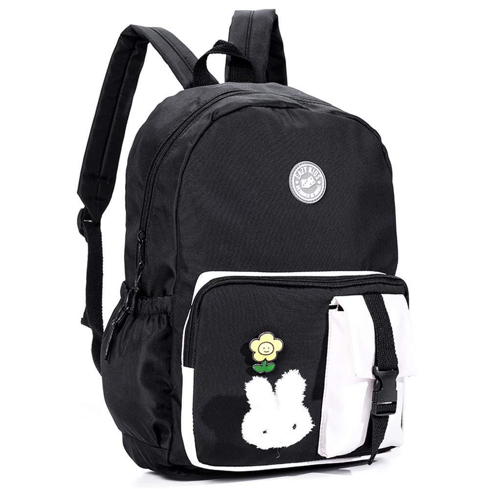Eazy Kids - Vogue School Bag with Bento Lunch Box - Black