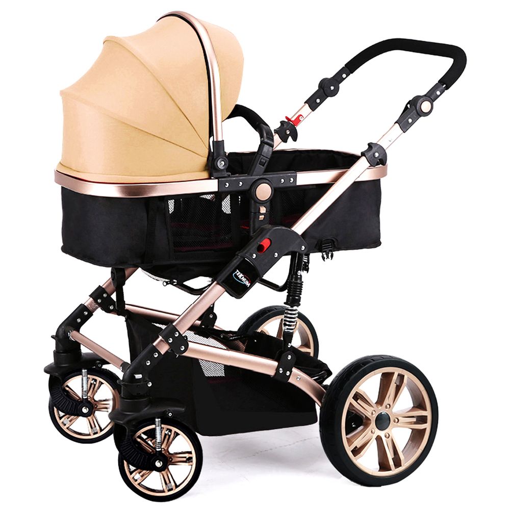 Teknum - 3-in-1 Pram Stroller with Sunveno Diaper Tote Bag - Khaki