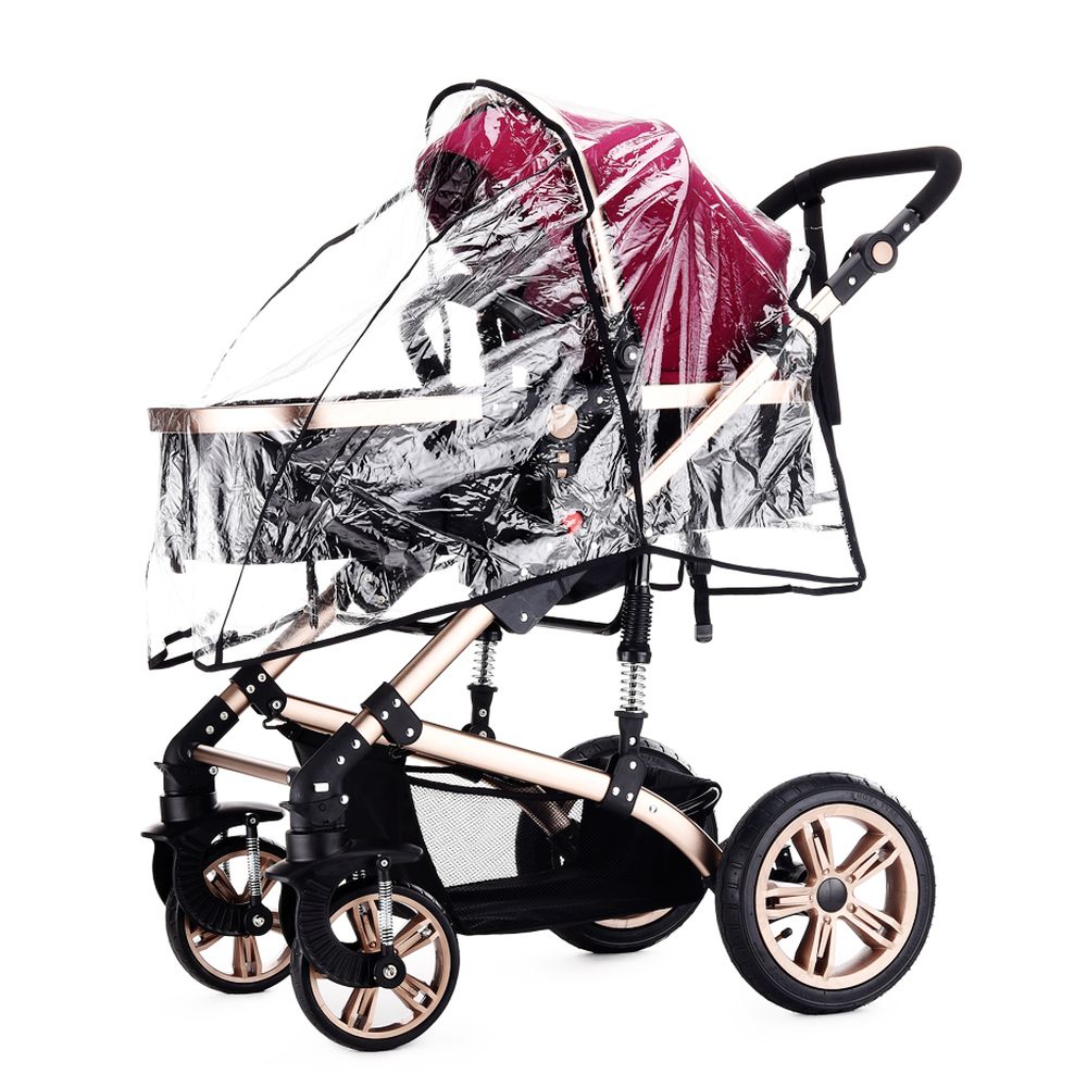 Teknum - 3-in-1 Pram Stroller with Sunveno Diaper Tote Bag - Wine