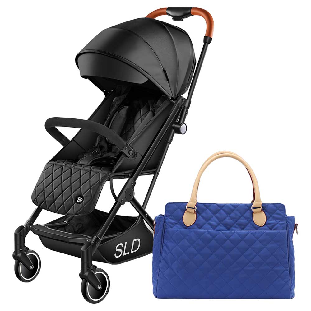 Teknum -Travel Lite Stroller with Sunveno Diaper Bag - Black