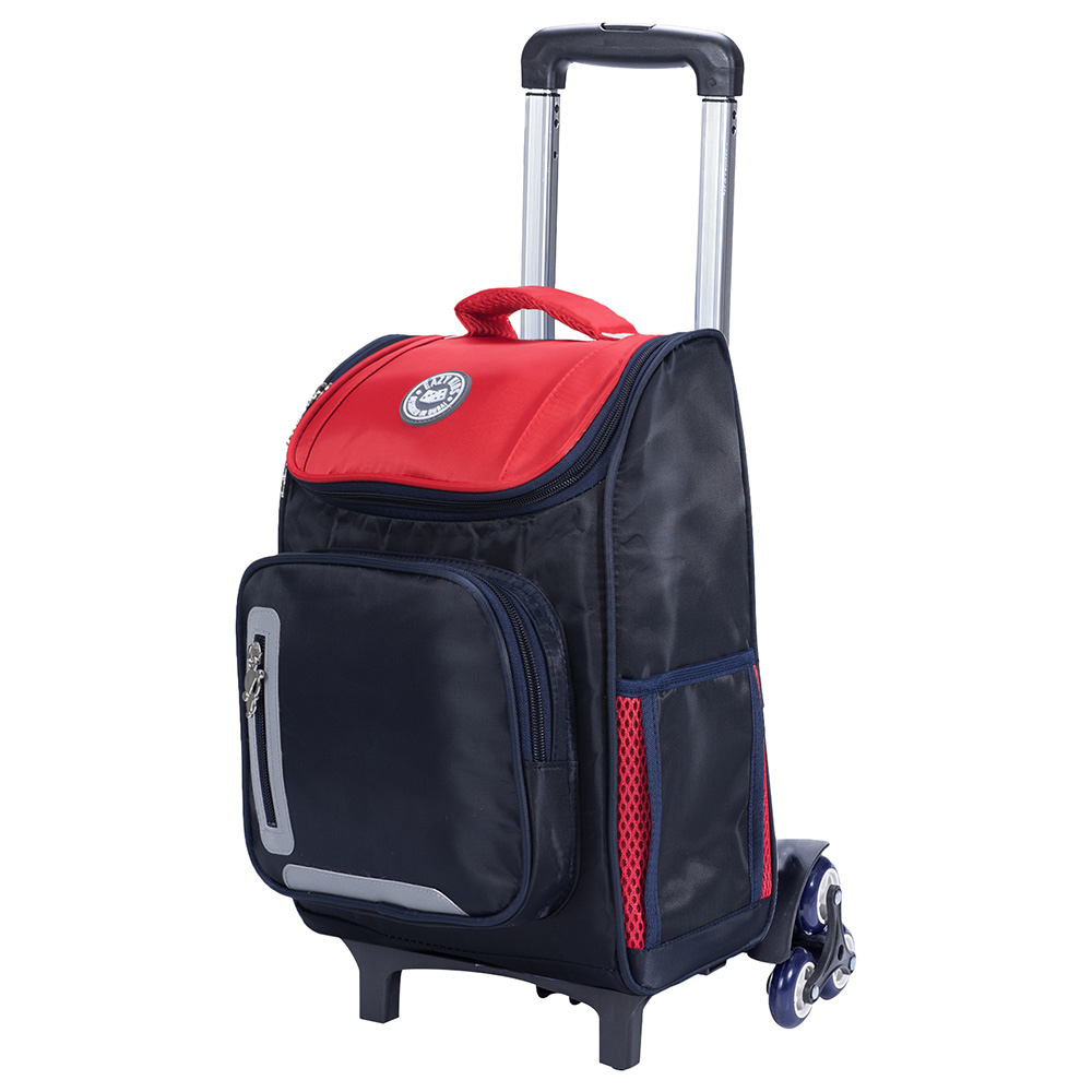 Eazy Kids Trolley School Bag - Red - 15-Inch/38.5cm