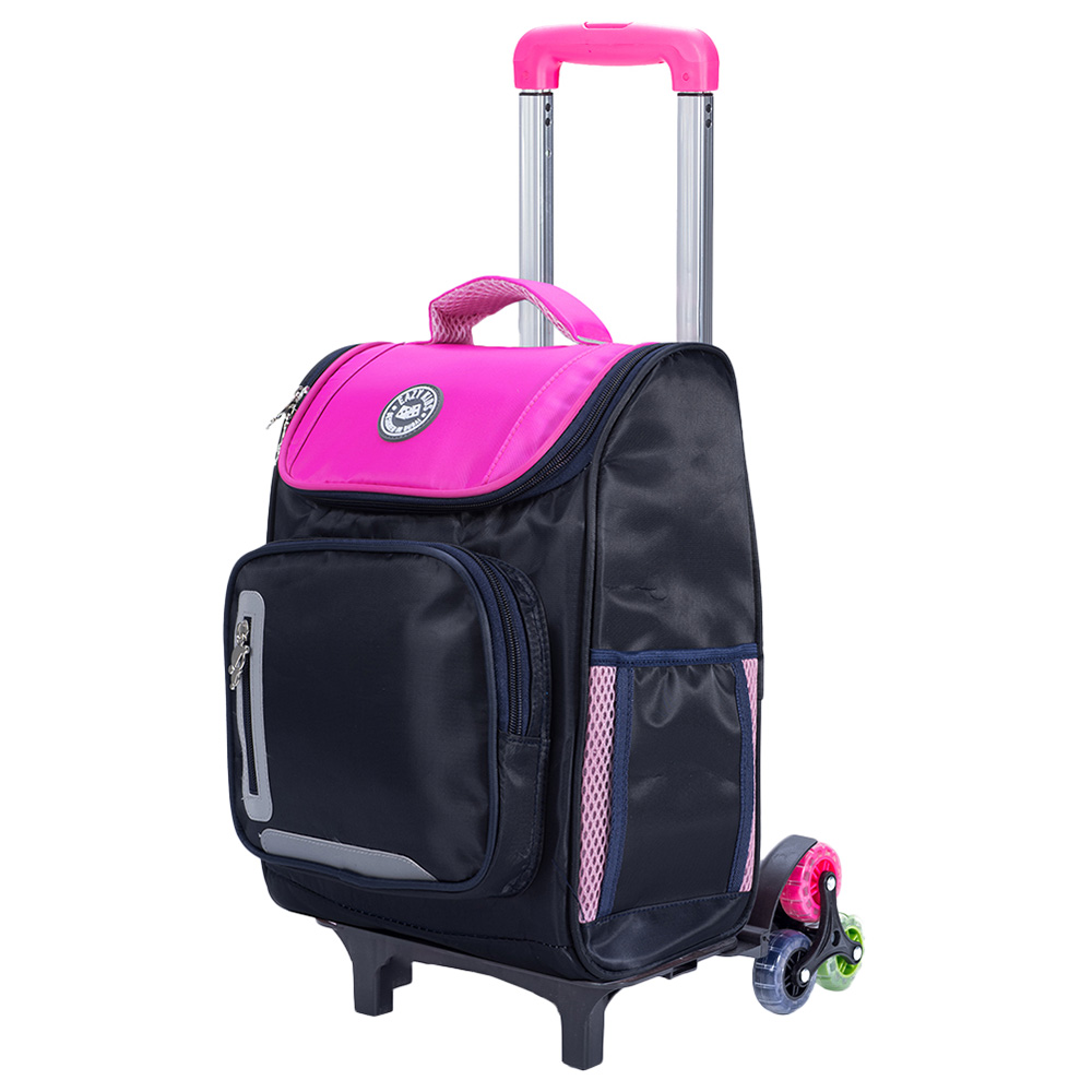 Eazy Kids - Trolley School Bag - Pink - 15-Inch/38.5cm